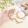 2Pcs Alloy Enamel Lilac Butterfly and Pink Flower Pendant Aluminum Bag Decorative Chains HJEW-BBC0001-38-3