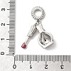 Brass Micro Pave Clear Cubic Zirconia European Dangle Charms KK-A278-08P-02-3