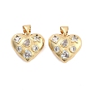 Brass Pave Clear Cubic Zirconia Pendants KK-U009-05C-G-1