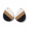 Opaque Resin & Walnut Wood Pendants RESI-M027-04B-1