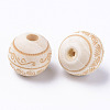 Unfinished Natural Wood European Beads WOOD-S057-016A-2