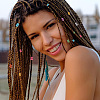350Pcs 7 Colors Aluminum Dreadlocks Beads Hair Decoration ALUM-SC0001-11-5