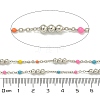 Brass Enamel Round Beaded Link Chain CHC-G022-07P-13-2