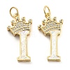 Brass Micro Pave Clear Cubic Zirconia Pendants KK-G498-01I-02-1