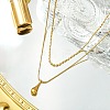 Teardrop 304 Stainless Steel Pendant Necklaces for Women NJEW-G157-06G-4