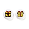 Christmas Theme Printed Opauqe Acrylic Beads OACR-R004-01F-2