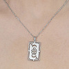 Non-Tarnish 201 Stainless Steel Hollow Tarot Card Pendant Necklace NJEW-OY001-90-1