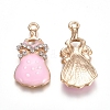 Light Gold Plated Alloy Enamel Pendants PALLOY-TAC0011-05-2