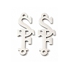 201 Stainless Steel Connector Charms STAS-D380-02P-1