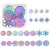 24Pcs 12 Style Ion Plating(IP) 201 Stainless Steel Filigree Pendants STAS-SZ0002-16-1