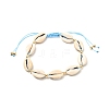 Natural Cowrie Shell Braided Bead Anklets for Girl Women AJEW-AN00453-01-1