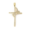 Brass Micro Pave Cubic Zirconia Pendants KK-P294-18G-1