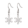 Non-Tarnish Hollow Christmas Snowflake 201 Stainless Steel Dangle Earrings for Women EJEW-JE05875-1