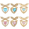 8Pcs 2 Colors Brass Micro Pave Cubic Zirconia Pendants KK-BBC0019-71-6