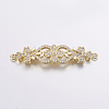 Brass Micro Pave Cubic Zirconia Links ZIRC-G125-04G-1