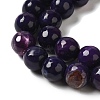 Dyed & Heated Natural Banded Agate Beads Strands G-P539-F01-01-4