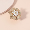 Exaggerated Alloy Imitation Pearl Flower Cuff Ring NZ1085-1