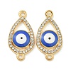 Alloy Blue Enamel Evil Eye Connector Charms ENAM-S003-03F-1