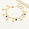 Real 18K Gold Plated Vintage Butterfly Charm Anklets for Women YK1281-1