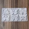 Rectangle with Butterfly Pattern DIY Pendant Silicone Molds DIY-G114-04-4