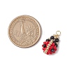 Glass Seed Beads Ladybird Pendants PALLOY-MZ00453-2