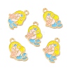 Light Gold Plated Alloy Pendants ENAM-T016-38LG-3