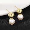 Round Brass Stud Earrings EJEW-H154-01G-2