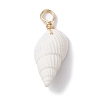 Natural Trumpet Shell Pendants PALLOY-JF02682-01-3