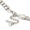 Non-Tarnish 304 Stainless Steel Rectangle & Round Ball Link Chain Necklaces NJEW-S431-03P-3