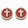 Brass Micro Pave Cubic Zirconia Pendants KK-R130-035-02G-NF-1