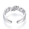 304 Stainless Steel Open Cuff Ring for Women RJEW-N040-44-3