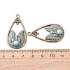 Alloy with Synthetic Turquoise Pendants FIND-B055-01I-3