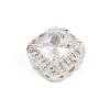 Hollow Rack Plating Brass Cubic Zirconia Beads KK-L236-13S-02-2