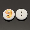 2-Hole Flat Round Number Printed Wooden Sewing Buttons X-BUTT-M002-9-2