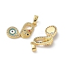 Brass Micro Pave Cubic Zirconia Pendants KK-I371-08G-2