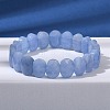 Oval Natural Malaysia Jade Beaded Stretch Bracelets G-P589-02A-01-2