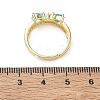 Adjustable Bowknot Shape Brass & Light Blue Cubic Zirconia Finger Rings CU-CBA7E55-07G-5