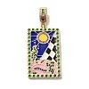 Brass Micro Pave Cubic Zirconia Pendants with Enamel KK-H458-04G-06-1