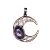 Retro Hollow Natural Amethyst Pendants PW-WGE1A4B-15-1