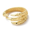 Dragon Claw Rack Plating Brass Open Cuff Finger Rings for Women RJEW-L123-009G-2