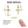 20Pcs Brass Micro Pave Cubic Zirconia Tiny Cross Charms KK-DC0001-85-2