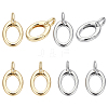 8Pcs 2 Colors Brass Spring Gate Rings KK-BC0015-06-1