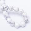 Round Natural Howlite Bead Strands G-R345-4mm-18-3