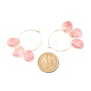 Gemstone Teardrop Beaded Hoop Earrings for Women EJEW-JE04787-6