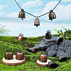  12Pcs 2 Colors Retro Iron Bell Pendants IFIN-NB0001-59-5