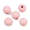 Printed Wood European Beads WOOD-G029-07-2