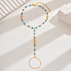 Elegant Brass & Plastic Round Beads Link Chain Toe Ring Anklets for Women QC4234-2-1