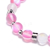 Synthetic Moonstone & Brass Beaded Stretch Bracelet for Women BJEW-JB08845-4