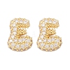 Brass Micro Pave Cubic Zirconia Stud Earrings EJEW-Z091-04G-E-2