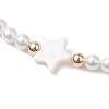 Shell Pearl Braided Bead Bracelets BJEW-JB11479-02-3